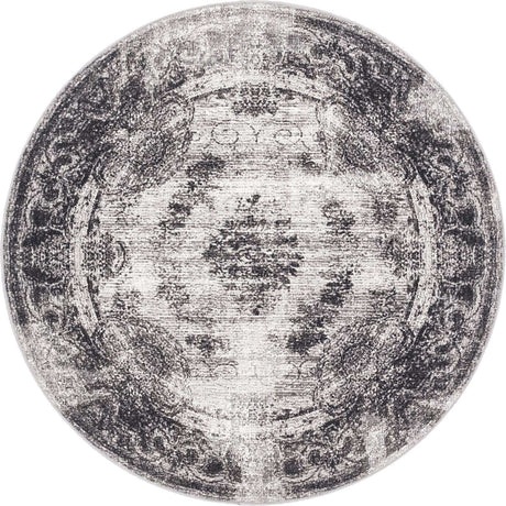 Gray 5' 3 x 5' 3 Aarhus Round Area Rug 100% Polypropylene With Jute Foundation Living Room Bedroom Carpet for Sale at Rug Engine