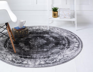 Charcoal 7' 10 x 7' 10 Aarhus Round Area Rug 100% Polypropylene With Jute Foundation Living Room Bedroom Carpet for Sale at Rug Engine
