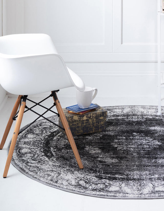Charcoal 5' 3 x 5' 3 Aarhus Round Area Rug 100% Polypropylene With Jute Foundation Living Room Bedroom Carpet for Sale at Rug Engine
