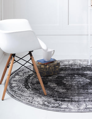 Charcoal 6' 1 x 6' 1 Aarhus Round Area Rug 100% Polypropylene With Jute Foundation Living Room Bedroom Carpet for Sale at Rug Engine