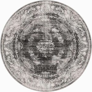 Charcoal 5' 3 x 5' 3 Aarhus Round Area Rug 100% Polypropylene With Jute Foundation Living Room Bedroom Carpet for Sale at Rug Engine