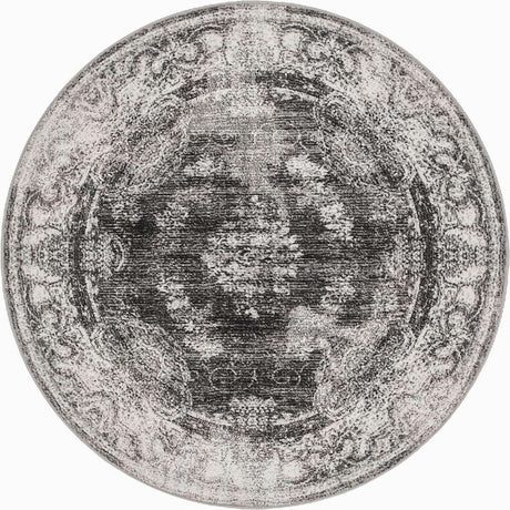 Charcoal 5' 3 x 5' 3 Aarhus Round Area Rug 100% Polypropylene With Jute Foundation Living Room Bedroom Carpet for Sale at Rug Engine