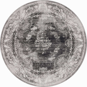 Charcoal 7' 10 x 7' 10 Aarhus Round Area Rug 100% Polypropylene With Jute Foundation Living Room Bedroom Carpet for Sale at Rug Engine