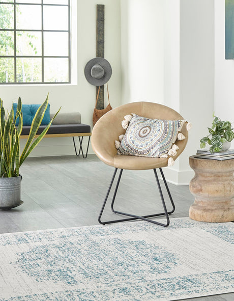 Cream 5' 3 x 8' Aarhus Rectangle Area Rug 100% Polypropylene With Jute Foundation Living Room Bedroom Carpet for Sale at Rug Engine