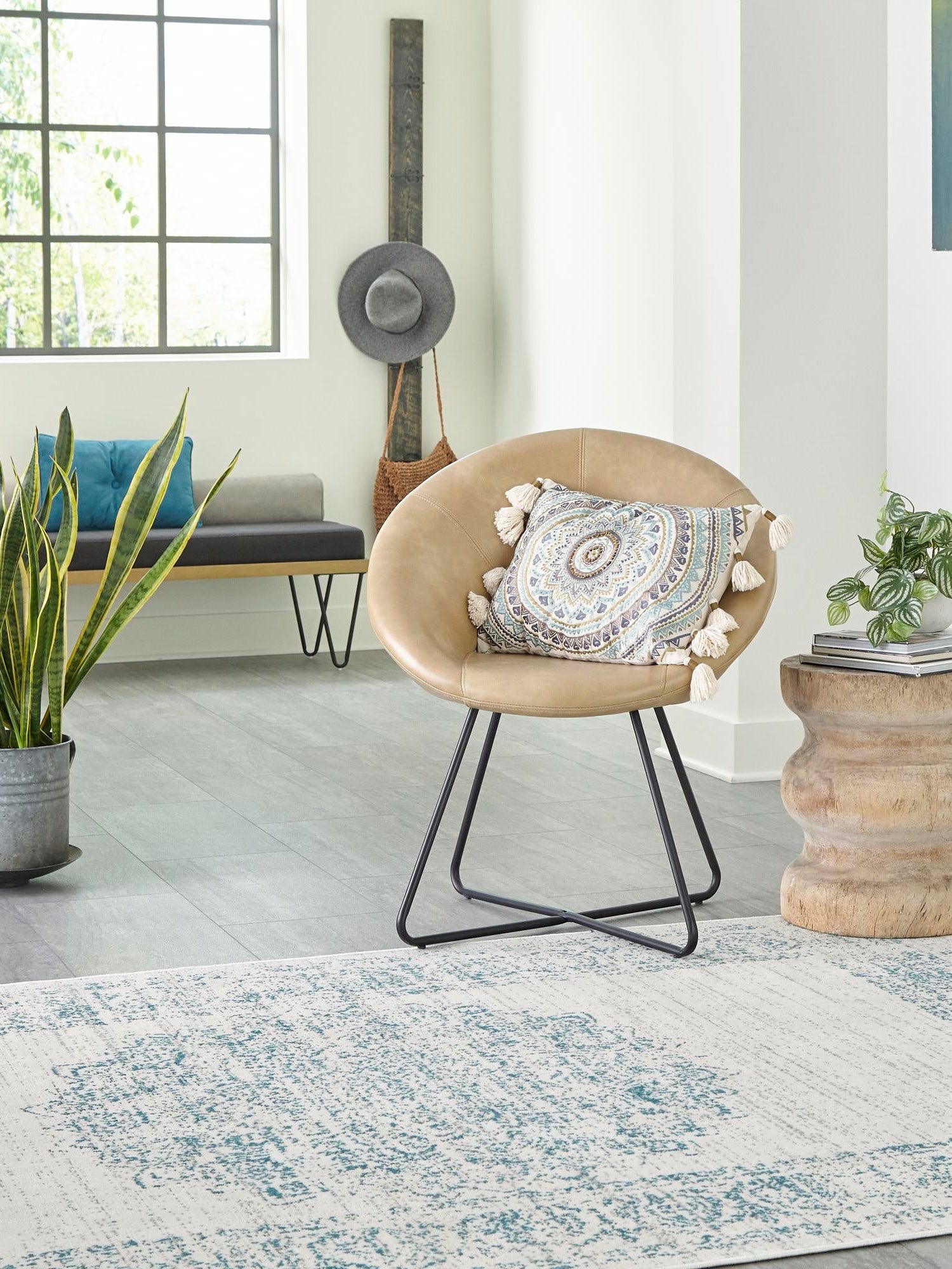 Cream 6' 1 x 9' Aarhus Rectangle Area Rug 100% Polypropylene With Jute Foundation Living Room Bedroom Carpet for Sale at Rug Engine