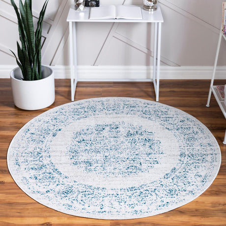 Cream 5' 3 x 5' 3 Aarhus Round Area Rug 100% Polypropylene With Jute Foundation Living Room Bedroom Carpet for Sale at Rug Engine