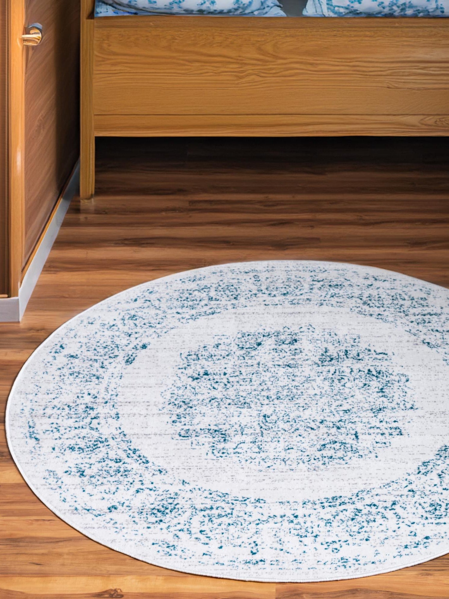 Cream 5' 3 x 5' 3 Aarhus Round Area Rug 100% Polypropylene With Jute Foundation Living Room Bedroom Carpet for Sale at Rug Engine