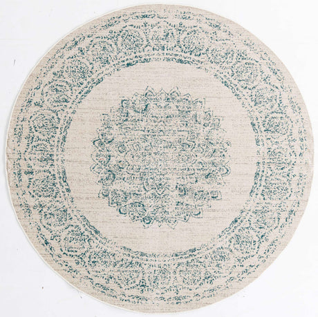 Cream 7' 10 x 7' 10 Aarhus Round Area Rug 100% Polypropylene With Jute Foundation Living Room Bedroom Carpet for Sale at Rug Engine