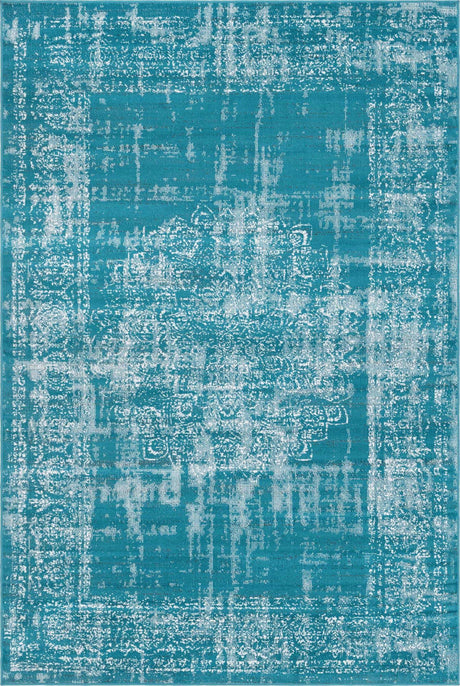 Blue 6' 1 x 9' Aarhus Rectangle Area Rug 100% Polypropylene With Jute Foundation Living Room Bedroom Carpet for Sale at Rug Engine