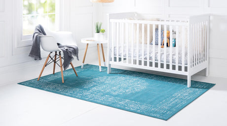 Blue 5' 3 x 8' Aarhus Rectangle Area Rug 100% Polypropylene With Jute Foundation Living Room Bedroom Carpet for Sale at Rug Engine