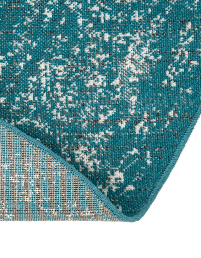 Blue 5' 3 x 5' 3 Aarhus Round Area Rug 100% Polypropylene With Jute Foundation Living Room Bedroom Carpet for Sale at Rug Engine