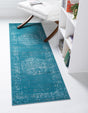 Blue 2' 7 x 10' Aarhus Runner Area Rug 100% Polypropylene With Jute Foundation Living Room Bedroom Carpet for Sale at Rug Engine