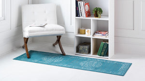 Blue 2' x 6' 1 Aarhus Runner Area Rug 100% Polypropylene With Jute Foundation Living Room Bedroom Carpet for Sale at Rug Engine