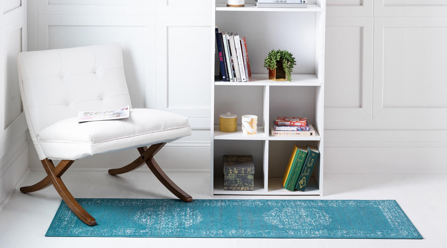 Blue 2' x 6' 1 Aarhus Runner Area Rug 100% Polypropylene With Jute Foundation Living Room Bedroom Carpet for Sale at Rug Engine