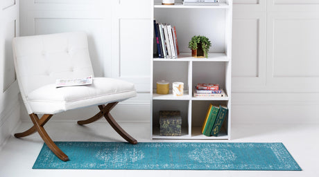 Blue 2' x 6' 1 Aarhus Runner Area Rug 100% Polypropylene With Jute Foundation Living Room Bedroom Carpet for Sale at Rug Engine