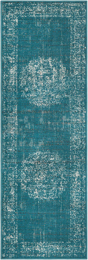 Blue 2' x 6' 1 Aarhus Runner Area Rug 100% Polypropylene With Jute Foundation Living Room Bedroom Carpet for Sale at Rug Engine