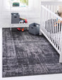 Dark Gray 6' 1 x 9' Aarhus Rectangle Area Rug 100% Polypropylene With Jute Foundation Living Room Bedroom Carpet for Sale at Rug Engine