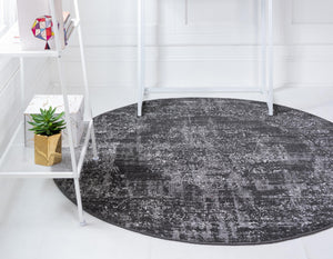 Dark Gray 5' 3 x 5' 3 Aarhus Round Area Rug 100% Polypropylene With Jute Foundation Living Room Bedroom Carpet for Sale at Rug Engine