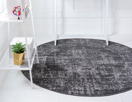 Dark Gray 5' 3 x 5' 3 Aarhus Round Area Rug 100% Polypropylene With Jute Foundation Living Room Bedroom Carpet for Sale at Rug Engine