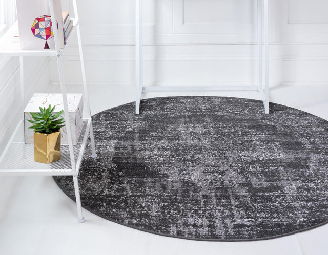 Dark Gray 7' 10 x 7' 10 Aarhus Round Area Rug 100% Polypropylene With Jute Foundation Living Room Bedroom Carpet for Sale at Rug Engine