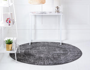 Dark Gray 7' 10 x 7' 10 Aarhus Round Area Rug 100% Polypropylene With Jute Foundation Living Room Bedroom Carpet for Sale at Rug Engine