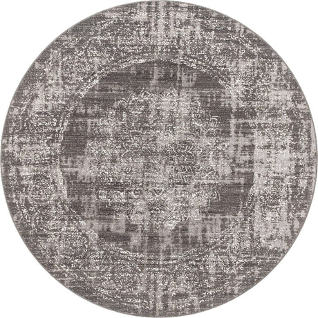 Dark Gray 7' 10 x 7' 10 Aarhus Round Area Rug 100% Polypropylene With Jute Foundation Living Room Bedroom Carpet for Sale at Rug Engine
