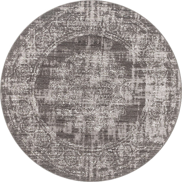 Dark Gray 7' 10 x 7' 10 Aarhus Round Area Rug 100% Polypropylene With Jute Foundation Living Room Bedroom Carpet for Sale at Rug Engine
