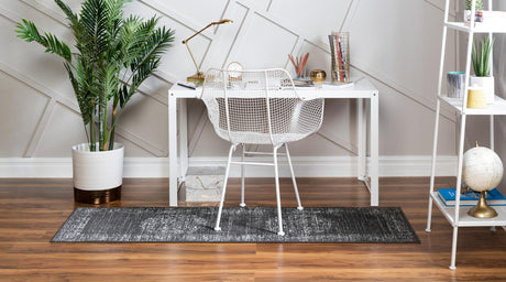 Dark Gray 2' 7 x 10' Aarhus Runner Area Rug 100% Polypropylene With Jute Foundation Living Room Bedroom Carpet for Sale at Rug Engine