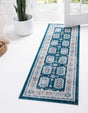 Blue 2' x 6' 1 Aarhus Runner Area Rug 100% Polypropylene With Jute Foundation Living Room Bedroom Carpet for Sale at Rug Engine