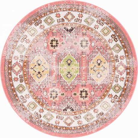 Rose 5' 3 x 5' 3 Aarhus Round Area Rug 100% Polypropylene With Jute Foundation Living Room Bedroom Carpet for Sale at Rug Engine