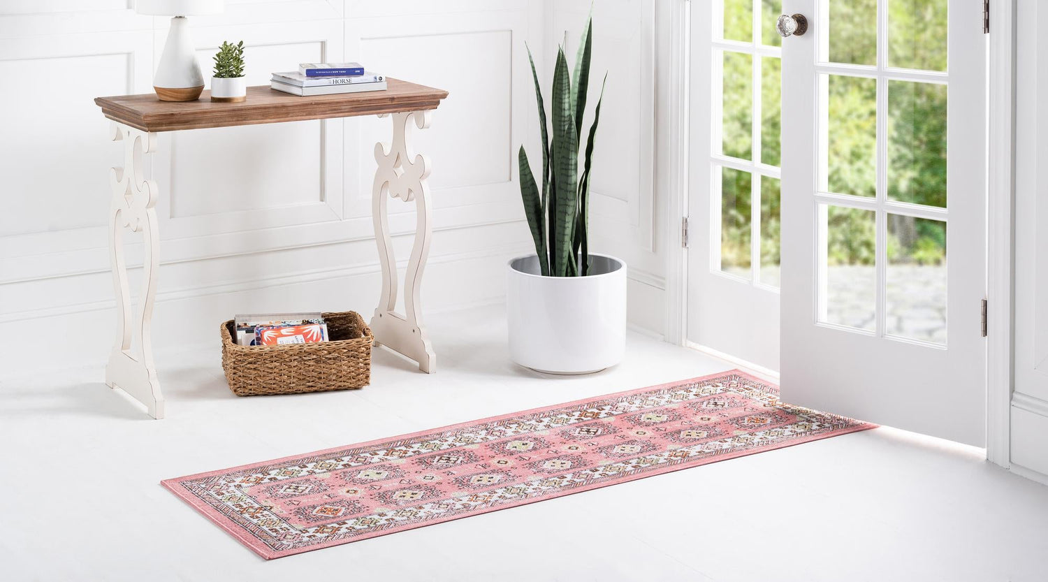 Rose 2' x 6' 1 Aarhus Runner Area Rug 100% Polypropylene With Jute Foundation Living Room Bedroom Carpet for Sale at Rug Engine