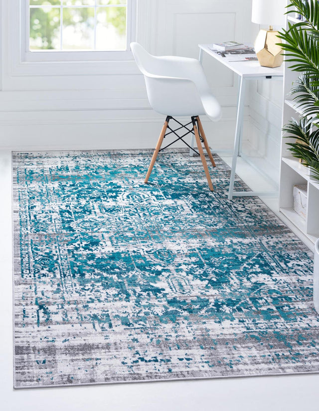 Blue 6' 1 x 9' Aarhus Rectangle Area Rug 100% Polypropylene With Jute Foundation Living Room Bedroom Carpet for Sale at Rug Engine
