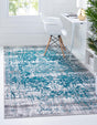 Blue 6' 1 x 9' Aarhus Rectangle Area Rug 100% Polypropylene With Jute Foundation Living Room Bedroom Carpet for Sale at Rug Engine