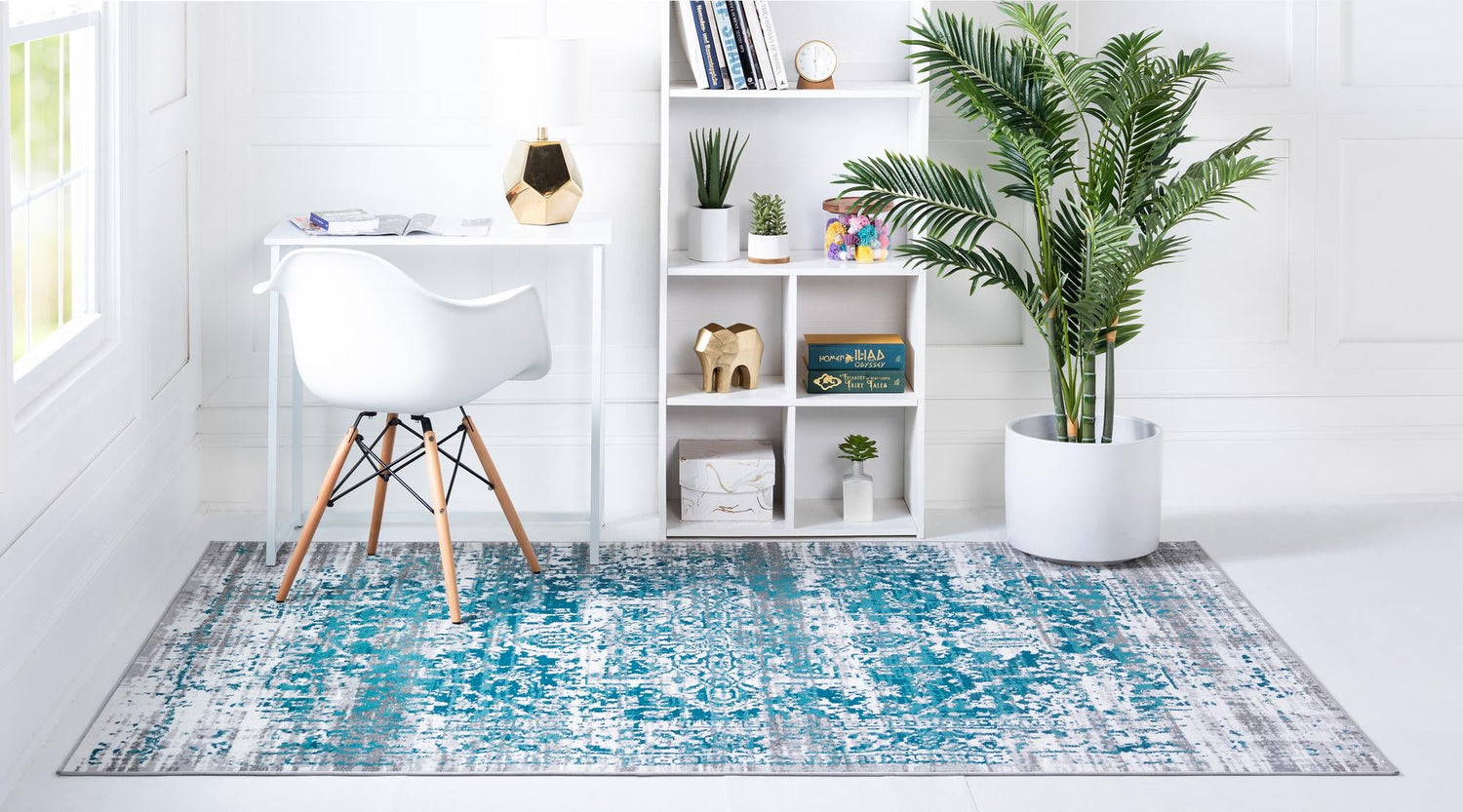 Blue 7' 10 x 10' Aarhus Rectangle Area Rug 100% Polypropylene With Jute Foundation Living Room Bedroom Carpet for Sale at Rug Engine