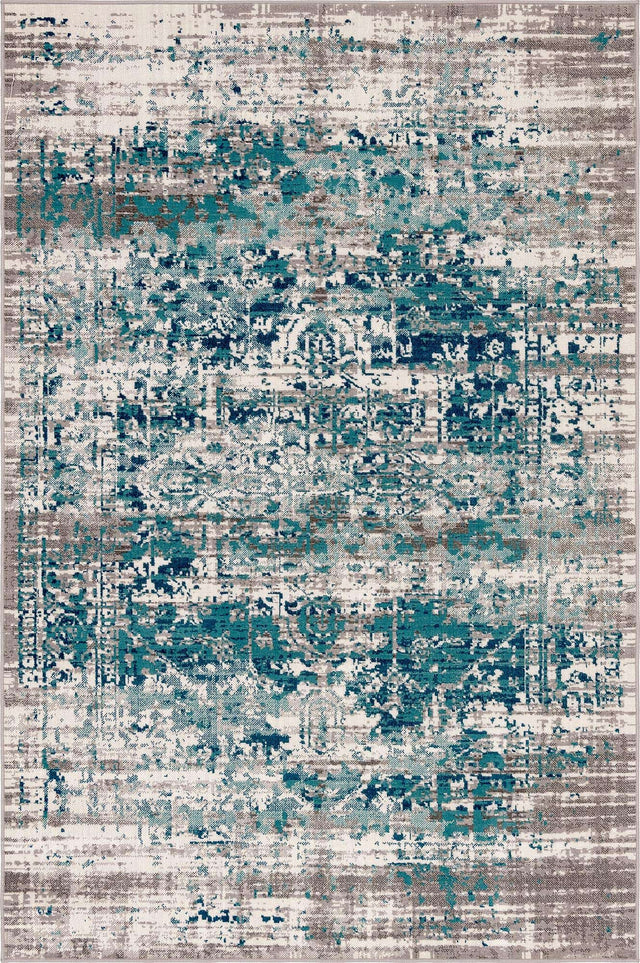 Blue 5' 3 x 8' Aarhus Rectangle Area Rug 100% Polypropylene With Jute Foundation Living Room Bedroom Carpet for Sale at Rug Engine