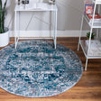 Blue 7' 10 x 7' 10 Aarhus Round Area Rug 100% Polypropylene With Jute Foundation Living Room Bedroom Carpet for Sale at Rug Engine