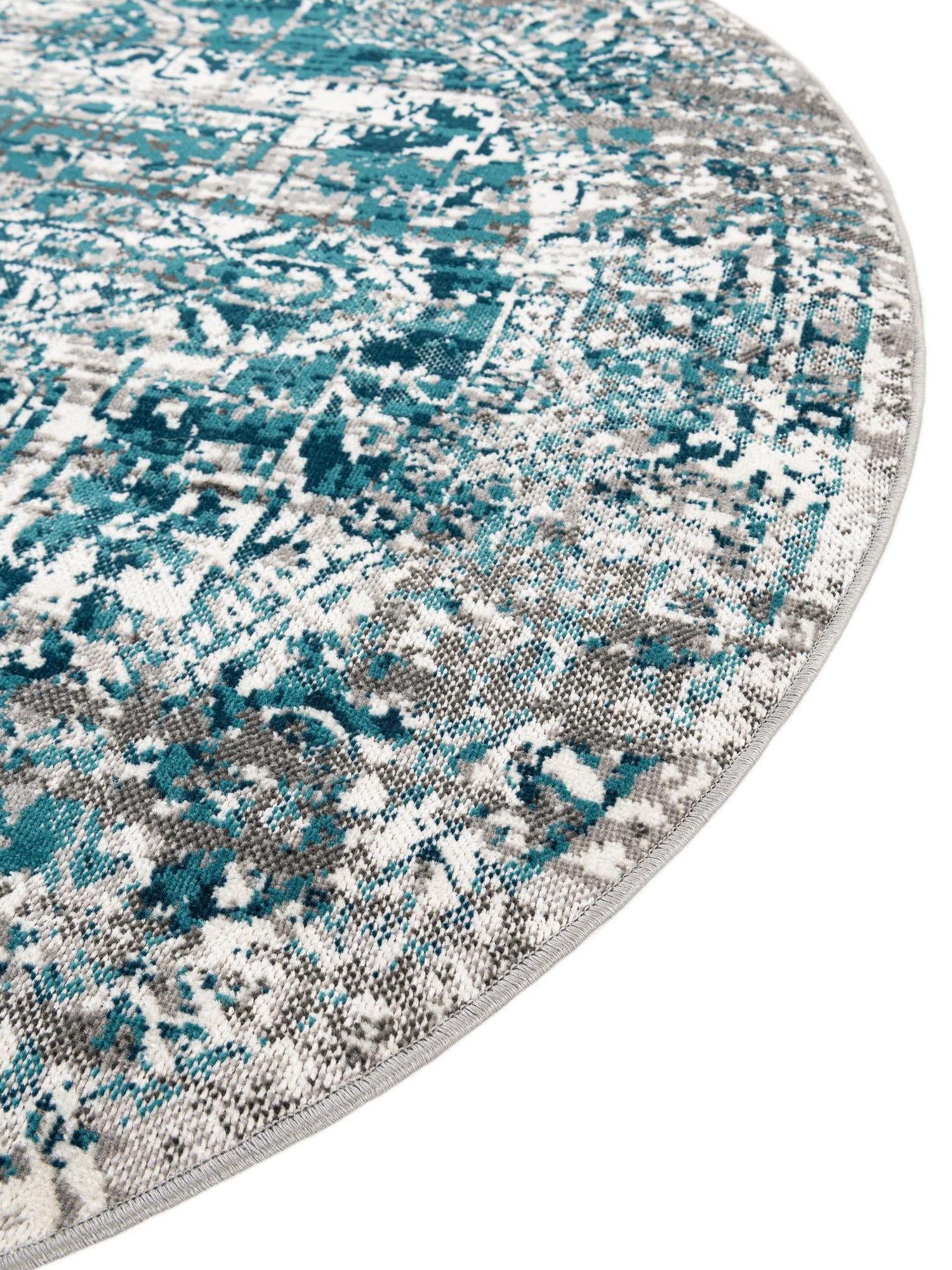 Blue 5' 3 x 5' 3 Aarhus Round Area Rug 100% Polypropylene With Jute Foundation Living Room Bedroom Carpet for Sale at Rug Engine