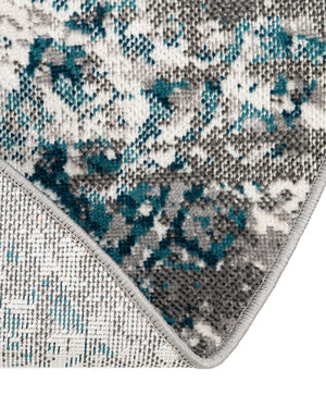 Blue 5' 3 x 5' 3 Aarhus Round Area Rug 100% Polypropylene With Jute Foundation Living Room Bedroom Carpet for Sale at Rug Engine