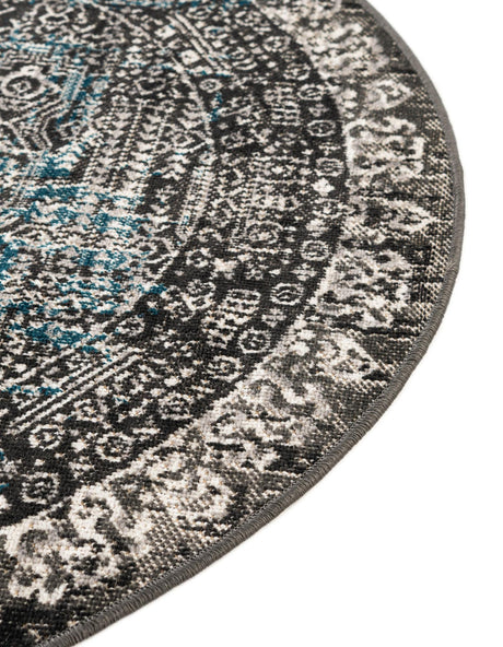Gray 5' 1 x 5' 1 Aarhus Round Area Rug 100% Polypropylene With Jute Foundation Living Room Bedroom Carpet for Sale at Rug Engine