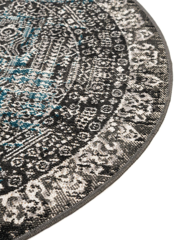 Gray 5' 1 x 5' 1 Aarhus Round Area Rug 100% Polypropylene With Jute Foundation Living Room Bedroom Carpet for Sale at Rug Engine