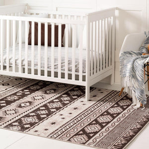 Beige 5' 3 x 8' Lucerne Rectangle Area Rug 100% Polypropylene Traditional Classic Easy Clean Carpet for Kitchens, Living Rooms, Bedroom, Office for Sale at Rug Engine