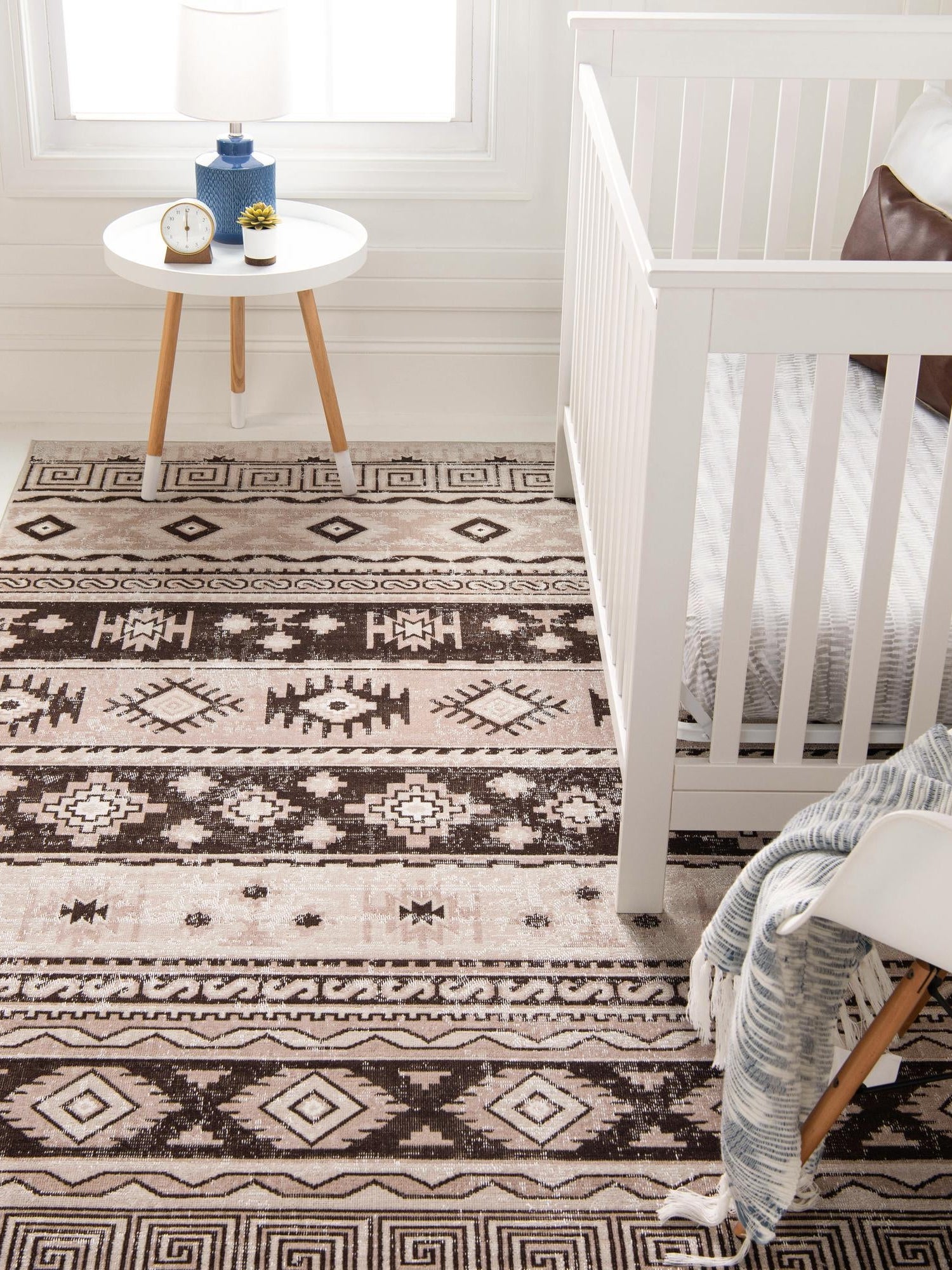 Beige 5' 3 x 8' Lucerne Rectangle Area Rug 100% Polypropylene Traditional Classic Easy Clean Carpet for Kitchens, Living Rooms, Bedroom, Office for Sale at Rug Engine