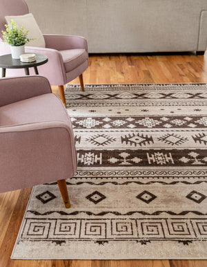 Beige 7' 10 x 10' Lucerne Rectangle Area Rug 100% Polypropylene Traditional Classic Easy Clean Carpet for Kitchens, Living Rooms, Bedroom, Office for Sale at Rug Engine