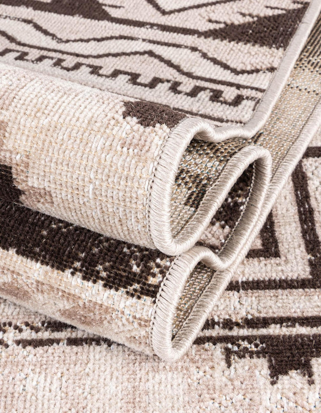 Beige 4' 1 x 6' 1 Lucerne Rectangle Area Rug 100% Polypropylene Traditional Classic Easy Clean Carpet for Kitchens, Living Rooms, Bedroom, Office for Sale at Rug Engine