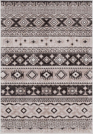Beige 4' 1 x 6' 1 Lucerne Rectangle Area Rug 100% Polypropylene Traditional Classic Easy Clean Carpet for Kitchens, Living Rooms, Bedroom, Office for Sale at Rug Engine