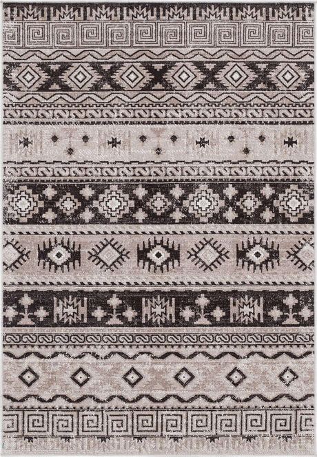 Beige 4' 1 x 6' 1 Lucerne Rectangle Area Rug 100% Polypropylene Traditional Classic Easy Clean Carpet for Kitchens, Living Rooms, Bedroom, Office for Sale at Rug Engine