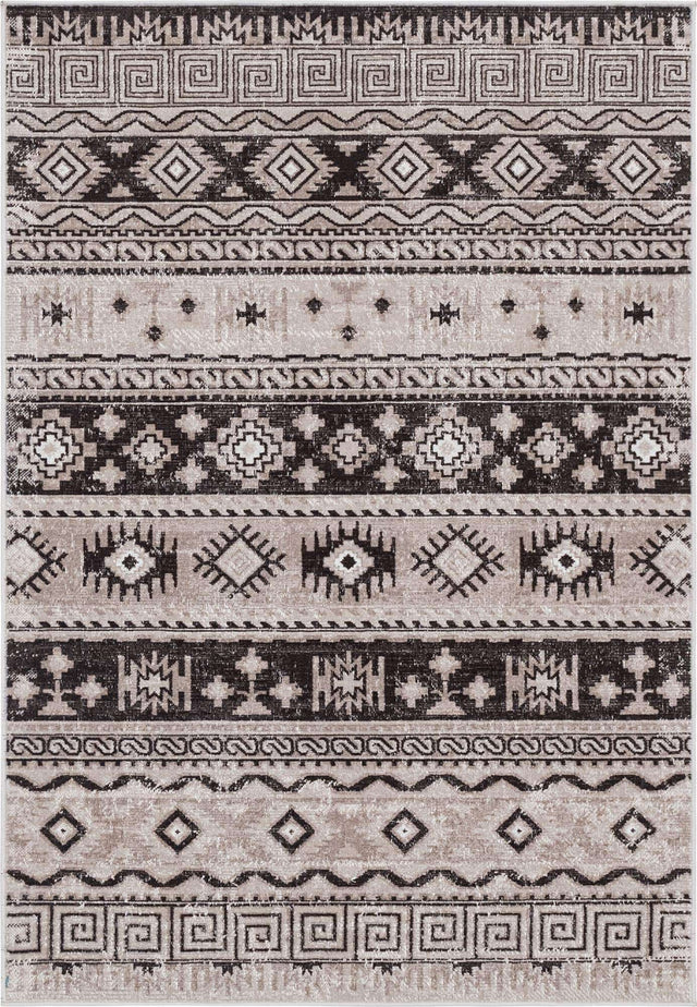 Beige 4' 1 x 6' 1 Lucerne Rectangle Area Rug 100% Polypropylene Traditional Classic Easy Clean Carpet for Kitchens, Living Rooms, Bedroom, Office for Sale at Rug Engine