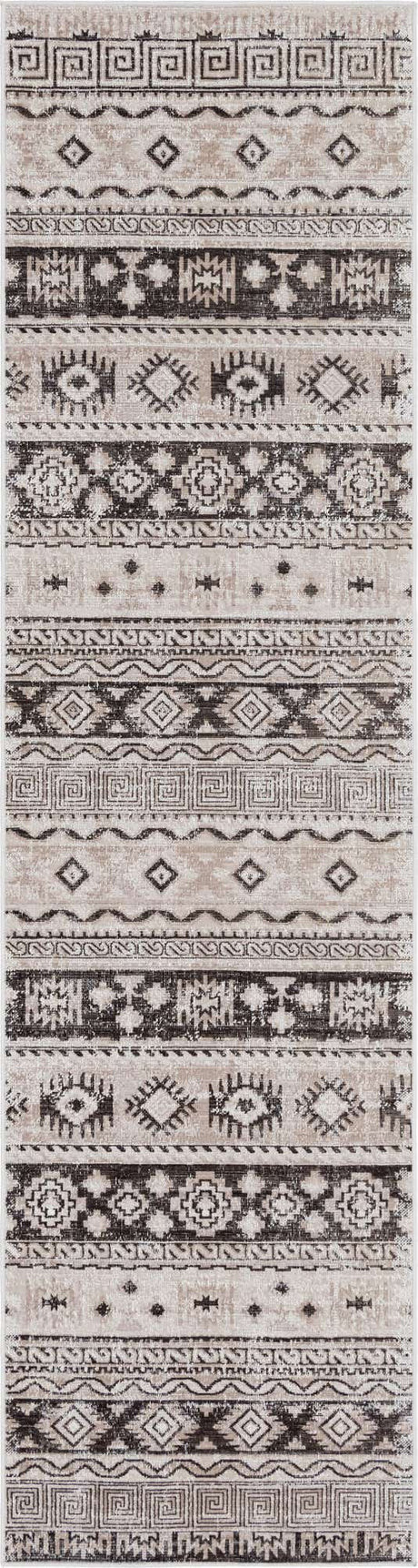 Beige 2' 7 x 10' Lucerne Runner Area Rug 100% Polypropylene Traditional Classic Easy Clean Carpet for Kitchens, Living Rooms, Bedroom, Office for Sale at Rug Engine