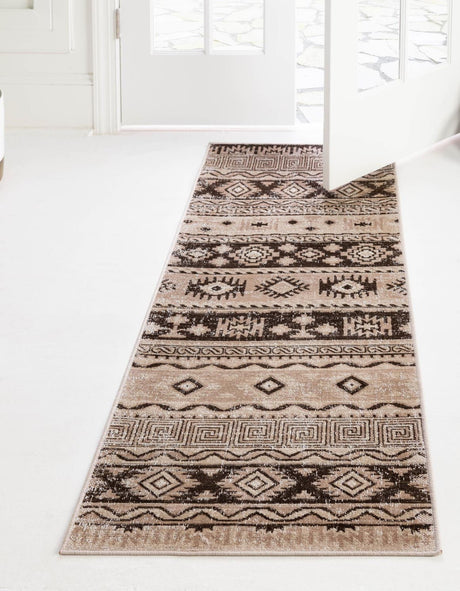 Beige 2' 7 x 10' Lucerne Runner Area Rug 100% Polypropylene Traditional Classic Easy Clean Carpet for Kitchens, Living Rooms, Bedroom, Office for Sale at Rug Engine