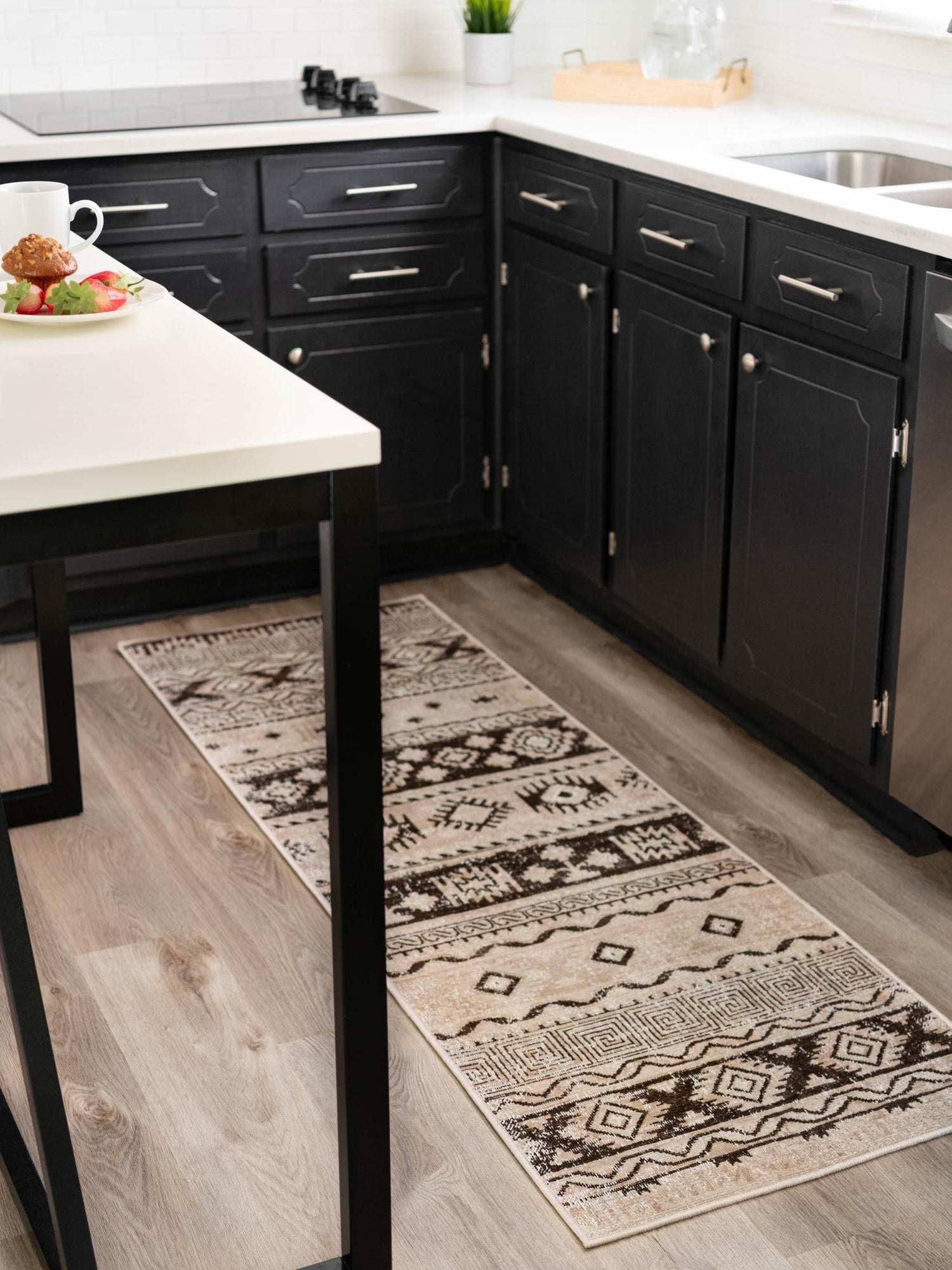 Beige 2' 7 x 10' Lucerne Runner Area Rug 100% Polypropylene Traditional Classic Easy Clean Carpet for Kitchens, Living Rooms, Bedroom, Office for Sale at Rug Engine